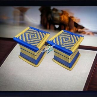 Handcrafted Mudda Stool Indian Traditional with Iron Frame Plastic rope