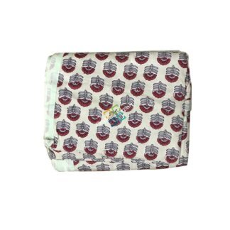 Charming Flower Pattern Block Print Dohar/ Razai Quilt, 100% Cotton Single Bed - Set of Two