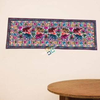 Jaipuri handmade embroidery work table runner for table decor -multicolor
