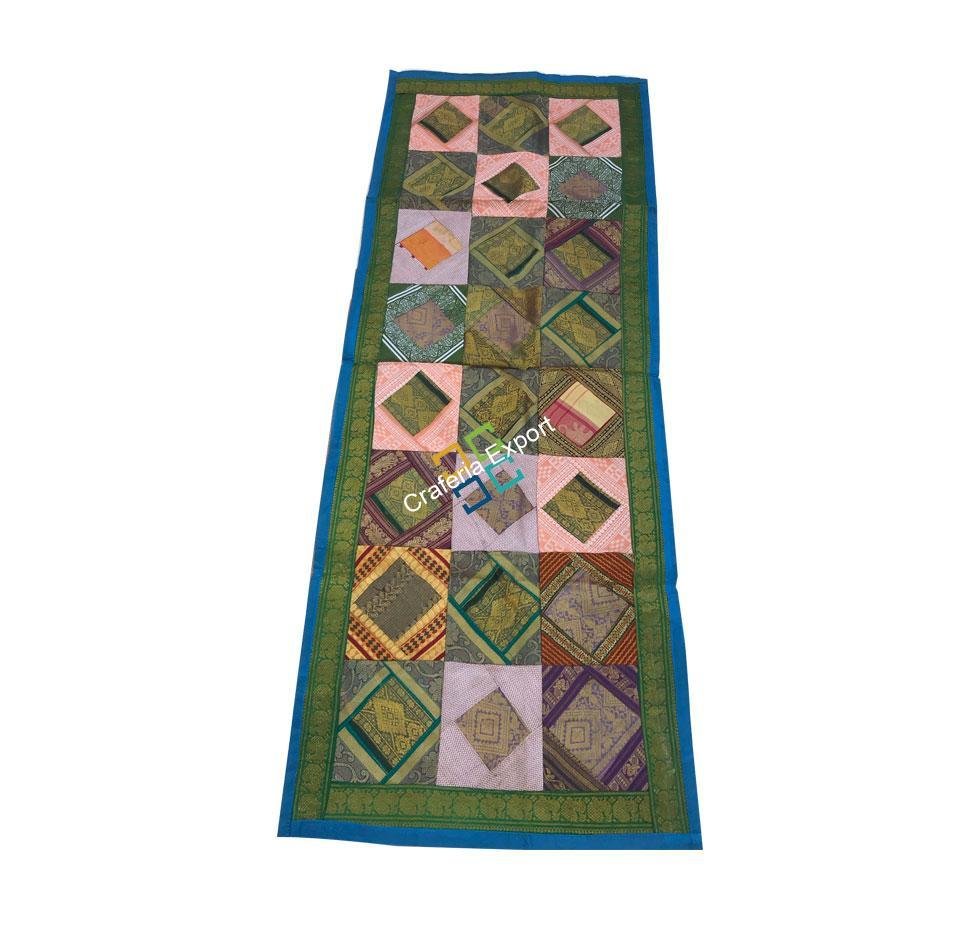 Beautiful Embroidery Patchwork Table runner/table Cloth-Blue