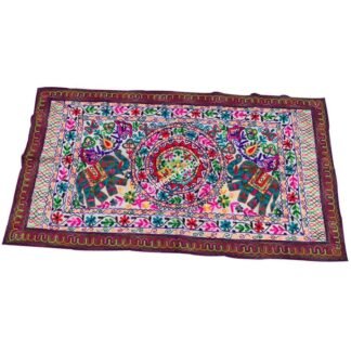 Jaipuri printed handemade embroidery table runner for homedecor -Green