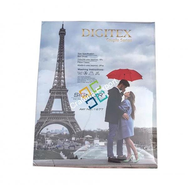 Couple printed double bedsheet with matching pillow cover (set of 2) - Image 6