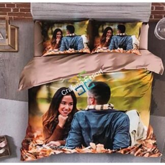 Couple printed double bedsheet with matching pillow cover (set of 2)