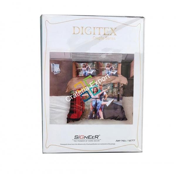 Couple printed double bedsheet with matching pillow cover (set of 2) - Image 12