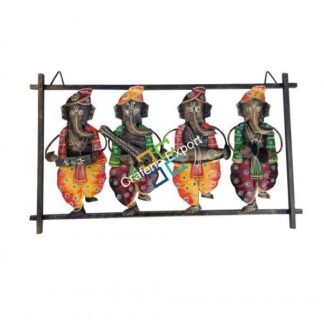 Exquisite iron wrought Musician Ganesha Wall Hanging