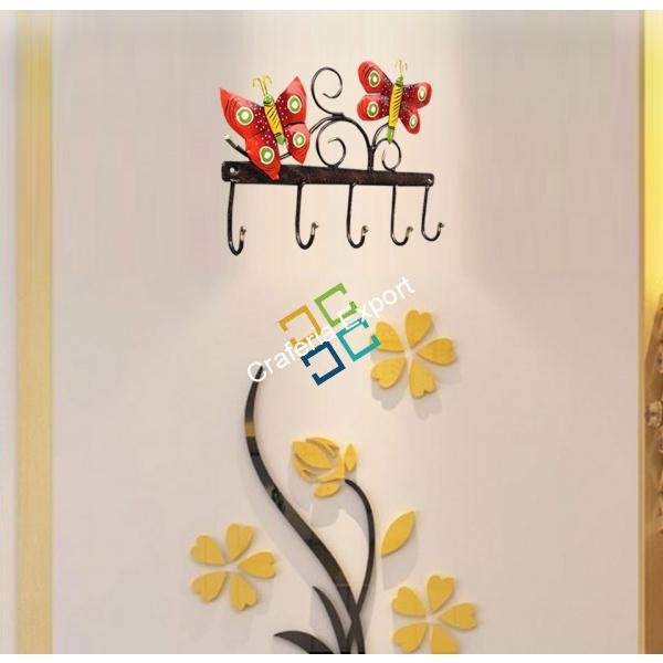 Colourful Butterfly Wall Key Holder for Home Decor - Image 2