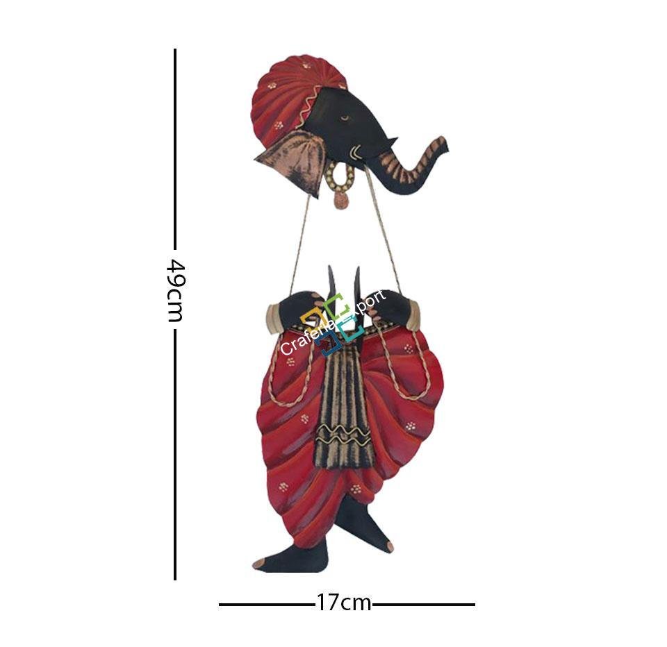 Wonderful Lord ganesha with manjeera wall hanging showpiece for wall decor - Image 3