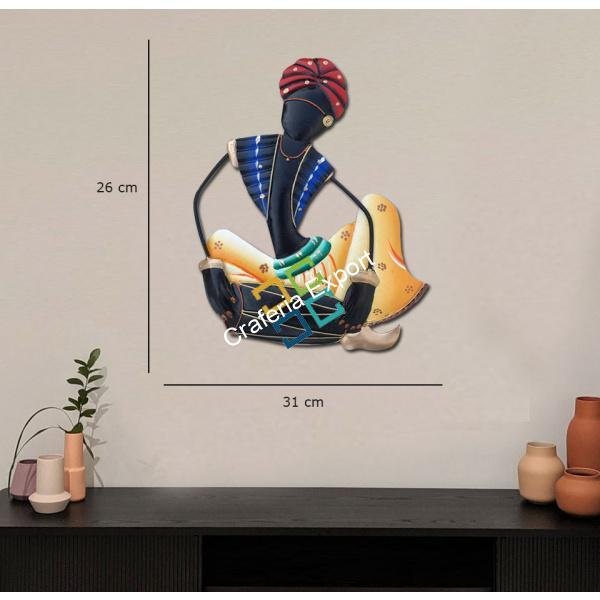 Handicrafted rajasthani musical men home decorative showpiece/wall mount gifts - Image 3