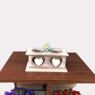 Decorative Tealight candle holder wooden box with cute heart shaped / weddding gift