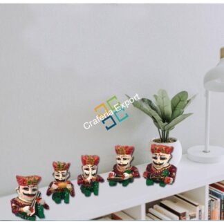 Rajasthani Handicraft musical wooden babla showpiece for home decor set of 5
