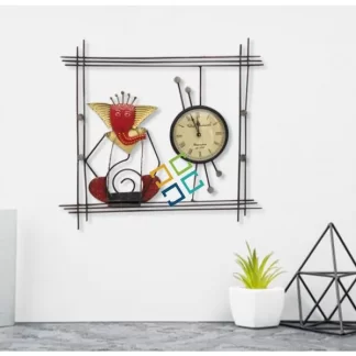 Vintage Antique ganesh ji with wall clock frame/wall hanging showpiece