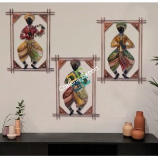 traditional Gujarati musical Men wall hanging showpiece for gift /home decoration (set of 3)