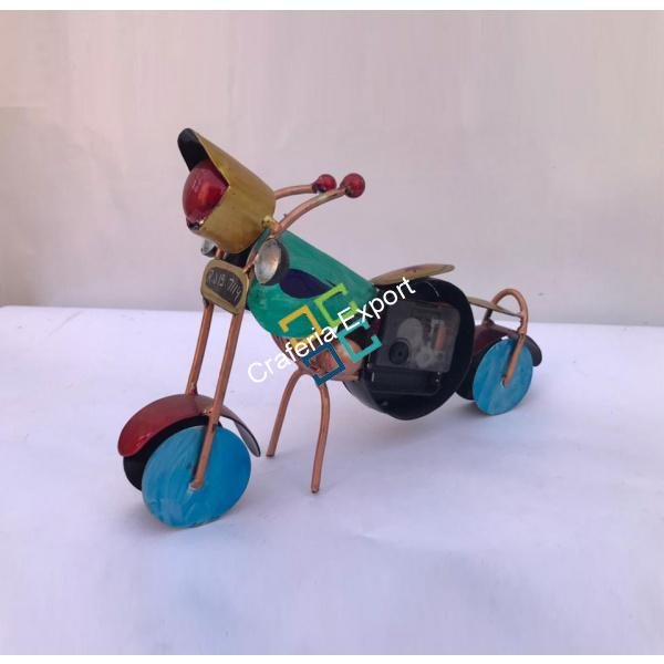 Vintage Bike tabletop / showpiece with clock for home /office /decor-Brown - Image 2