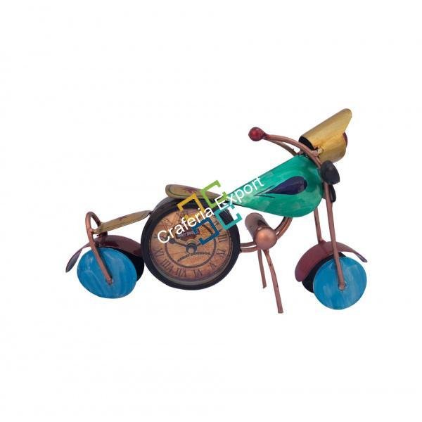 Vintage Bike tabletop / showpiece with clock for home /office /decor-Brown - Image 4