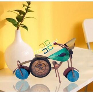 Vintage Bike tabletop / showpiece with clock for home /office /decor-Brown