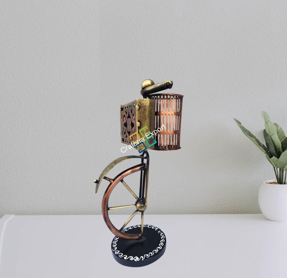 Wrought Iron Pen Holder / Desk Orangier With Attach Card Holder