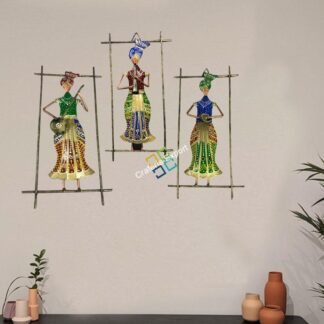 Tribal Punjabi Musical Man Wall Hanging / Traditional Handicrafted wall decor set of 3