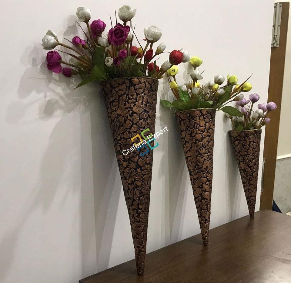 Flower Pot Wall Hanging Showpiece/Home Decor (Set of 3) - Image 4