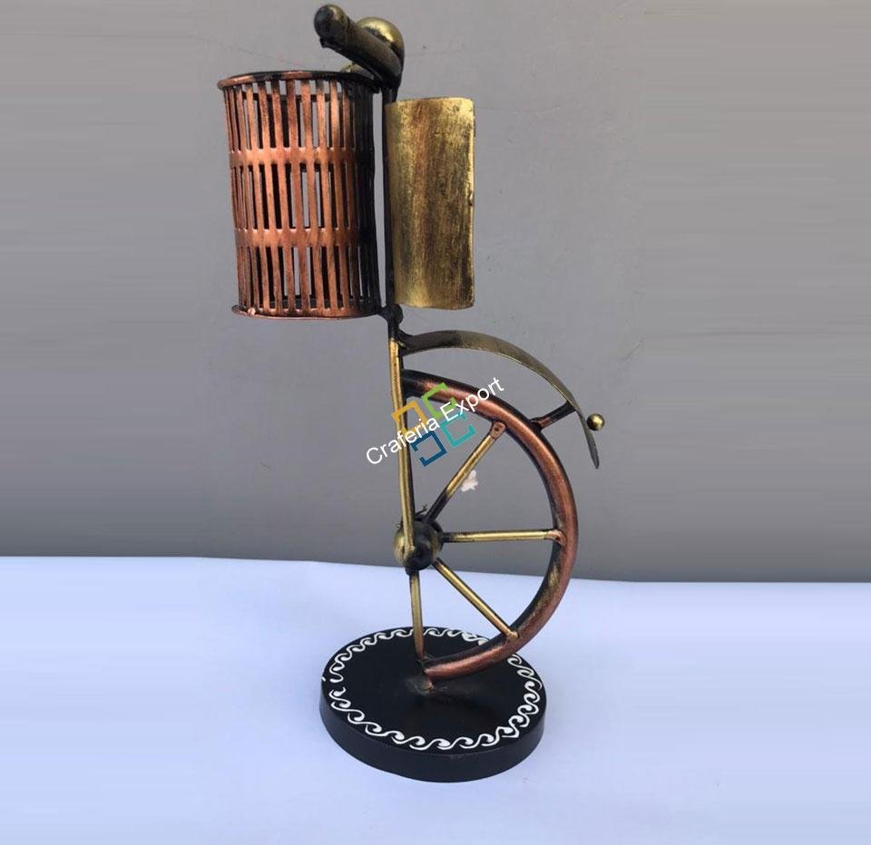 Wrought Iron Pen Holder / Desk Orangier With Attach Card Holder - Image 3