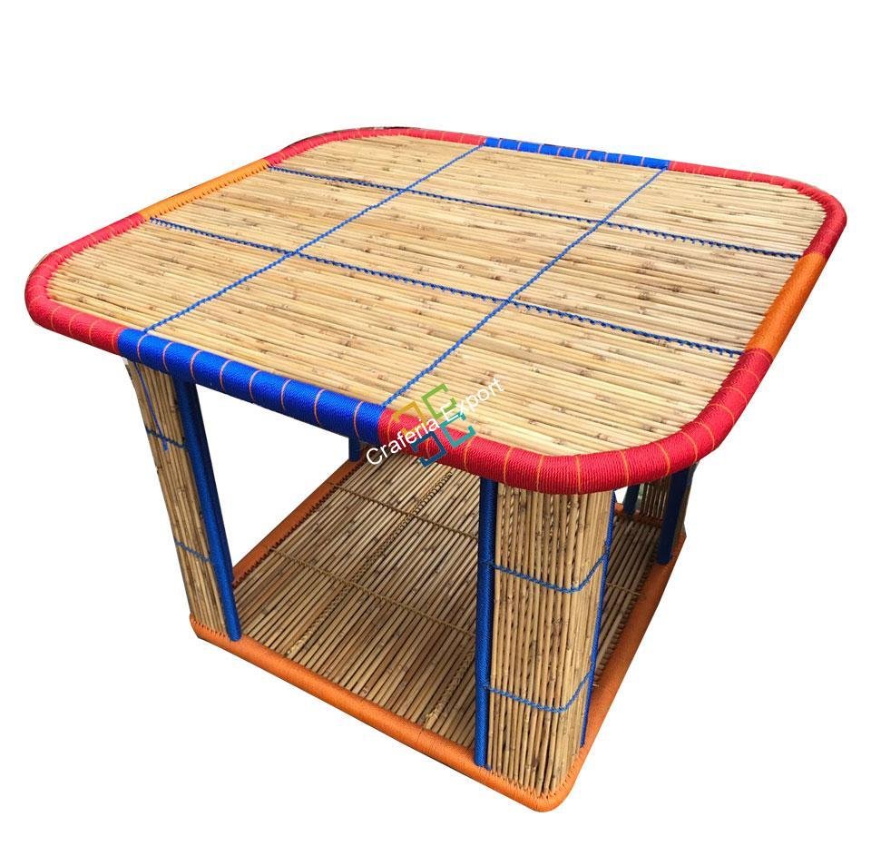 Bamboo Crafted Square Table for Garden Dinner living Areas - Image 6