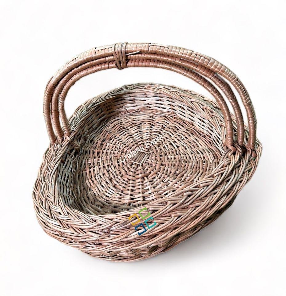 Willow Wicker Heart shaped Basket for Fruits and Gift Packing /Kashmir Rattan Storage Basket for Gifts Hamper - Image 2