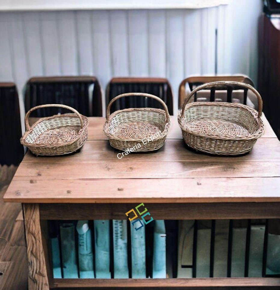 Square Shaped Design wicker willow kashmir baskets for gifts, pooja, fruits basket /Multipurpose cane bamboo baskets - Image 4