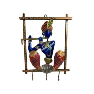 Krishna Metal Keyholder wall hanging for home decor