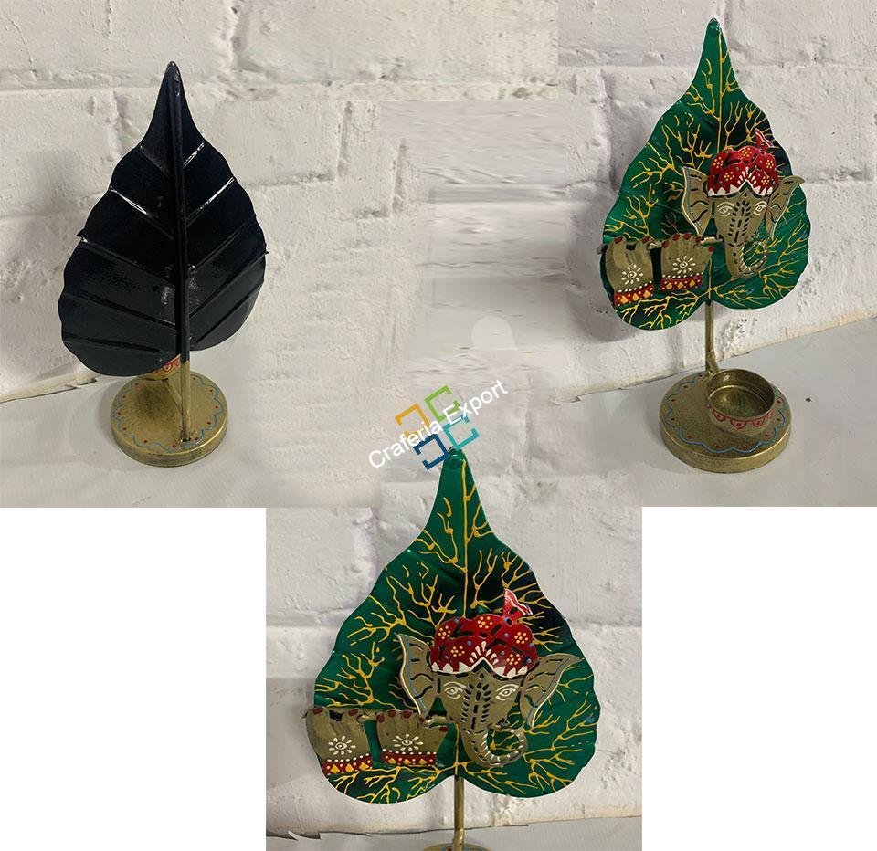 Patha/leaf Ganesh Tealight candle holder with showpiece - Image 4
