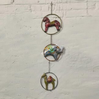 Trio Elephant Horse Camel Set of 3 Indian handicrafts vertical Wall hanging home decor