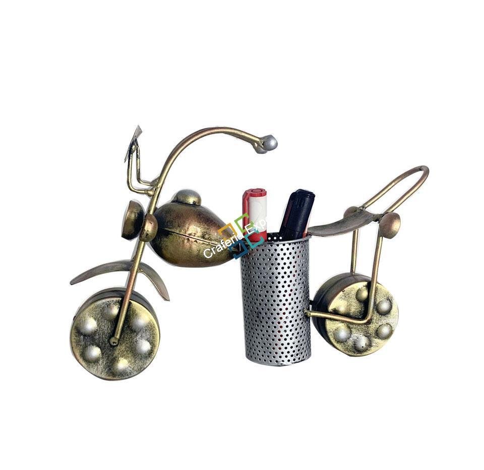 Metal Decorative Bullet Bike Pen Stand Holder Table Desk Organizer Showpiece(Red,Silver) - Image 4