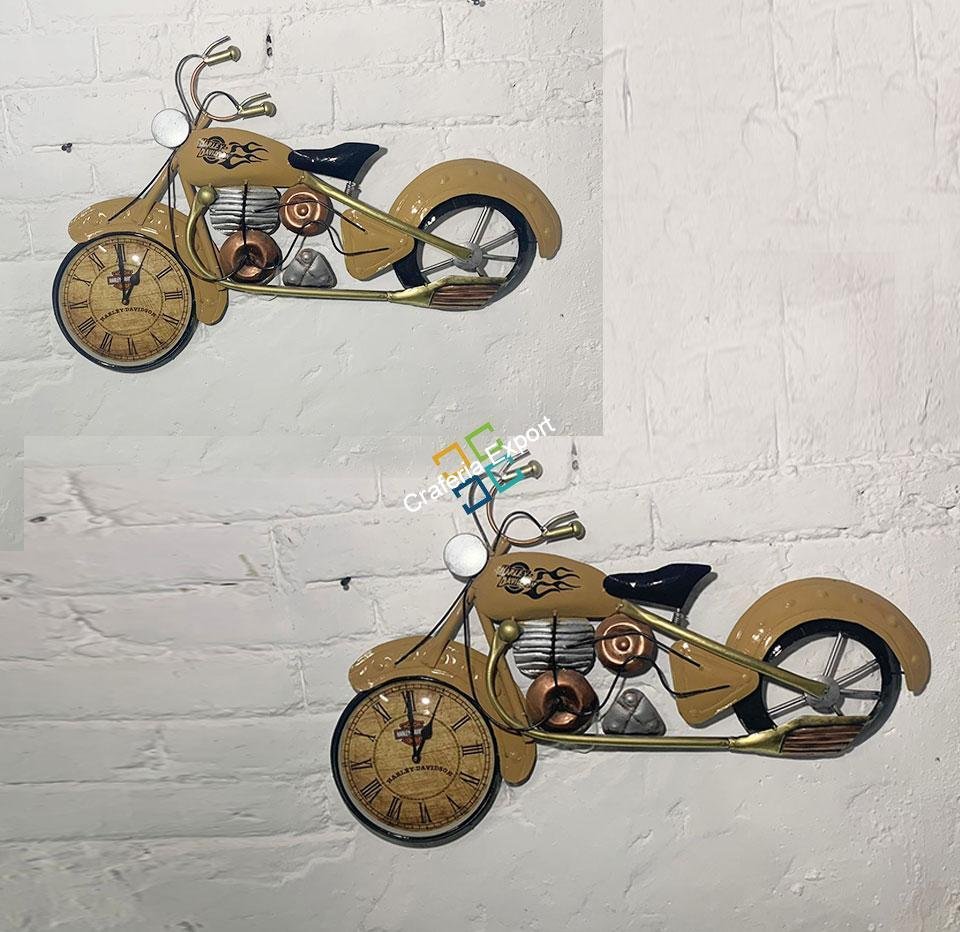 Metallic Bike Shaped Wall Hanging Clock for home decor /interior decor - Image 3