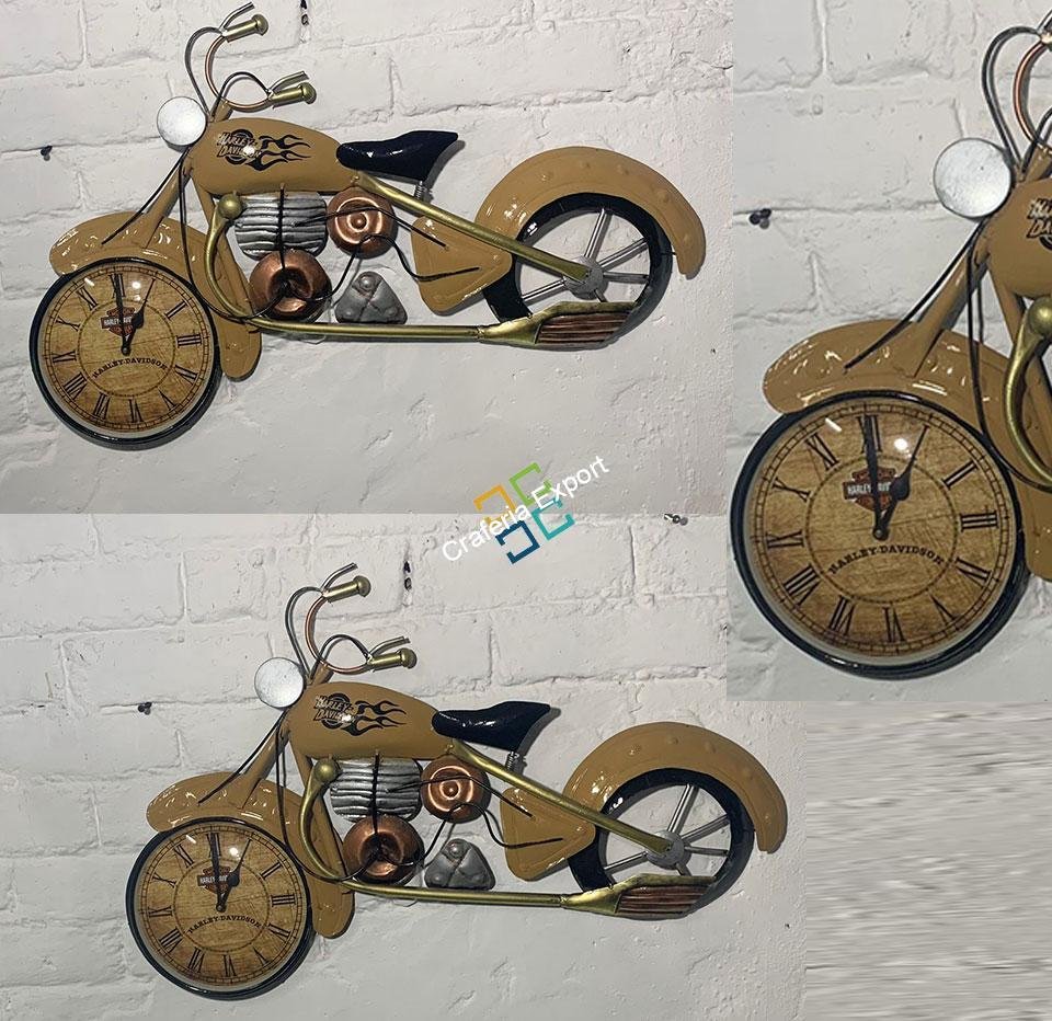 Metallic Bike Shaped Wall Hanging Clock for home decor /interior decor - Image 4
