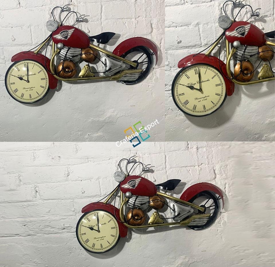Metallic Bike Shaped Wall Hanging Clock for home decor /interior decor - Image 5