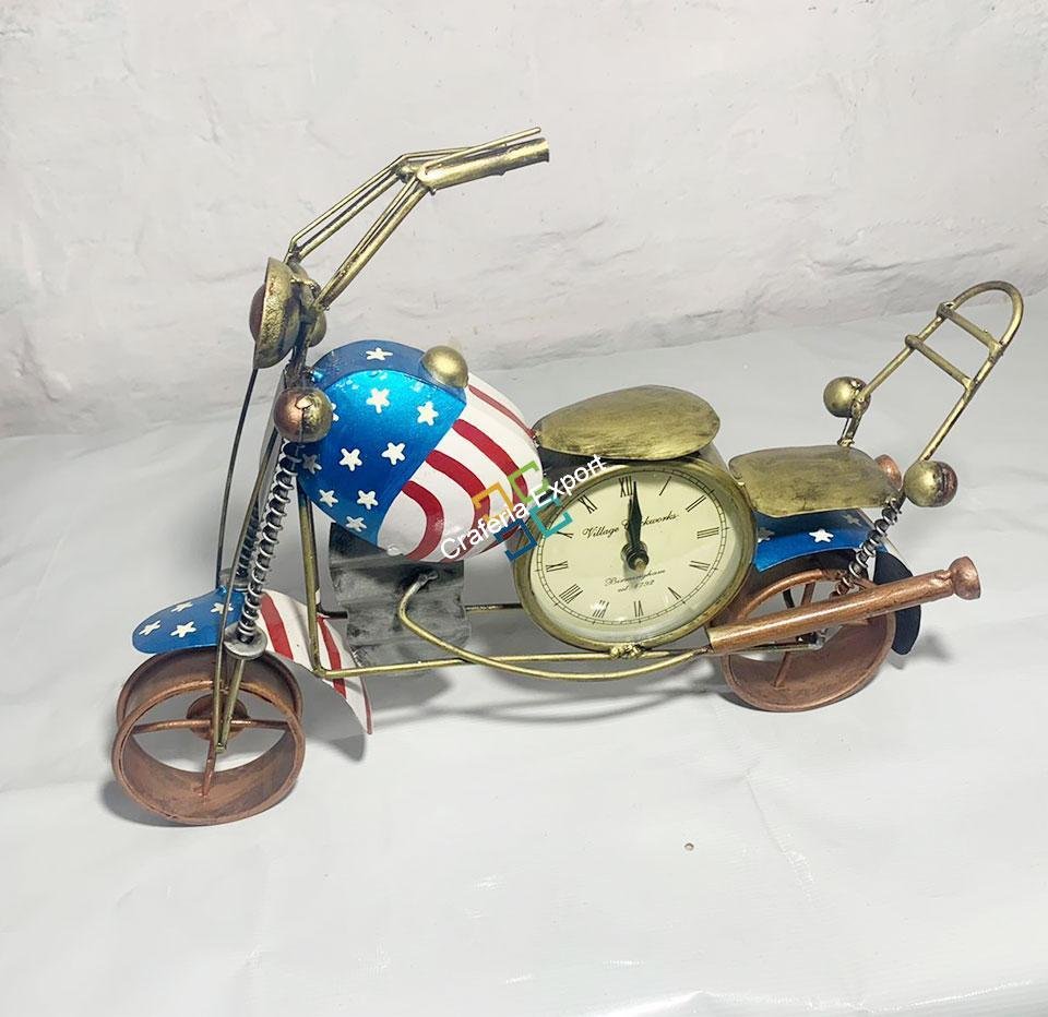 Antique Colorful Bullet Bike table top showpiece with clock - Image 6