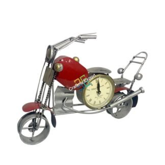 Antique Colorful Bullet Bike table top showpiece with clock