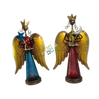 Musical Star Angel Tealight Candle Holder Showpiece Gift set of 2