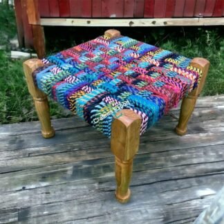 Traditional wood  pidha handwoven wooden charpai stool