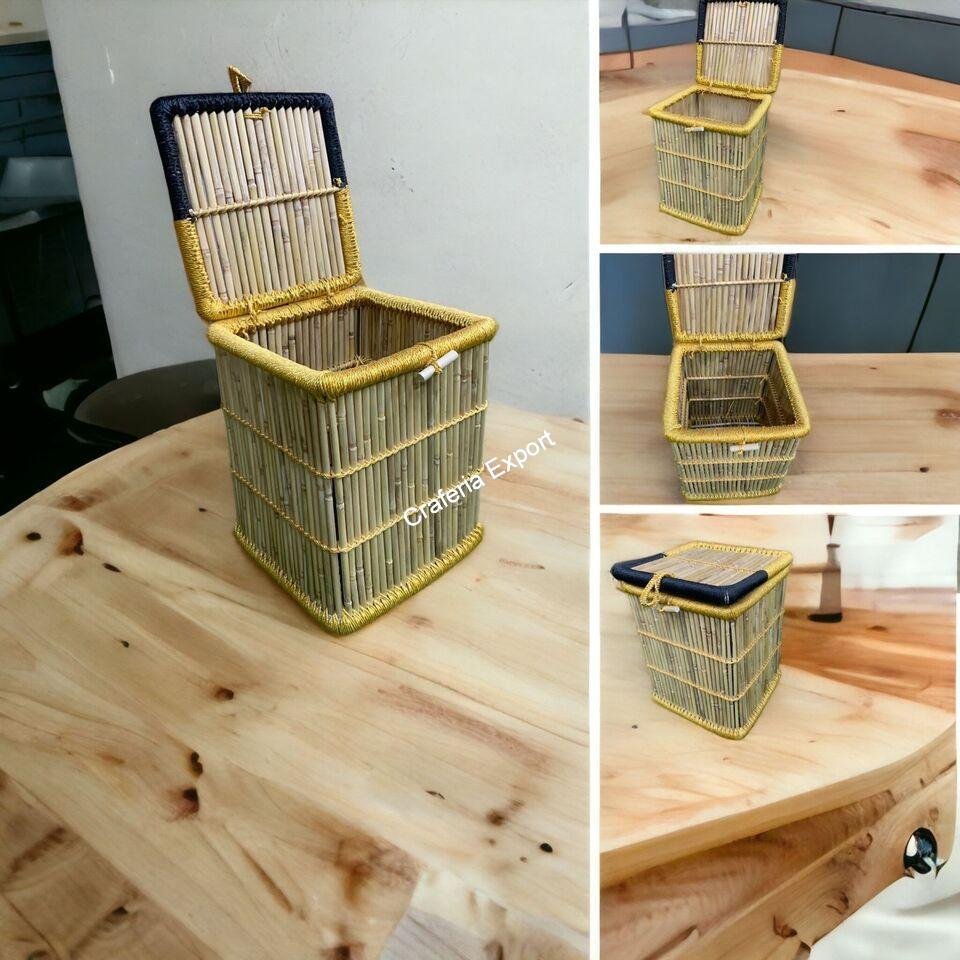 Eco-friendly Bamboo Laundry Basket Wicker Handmade utility Basket - Image 3