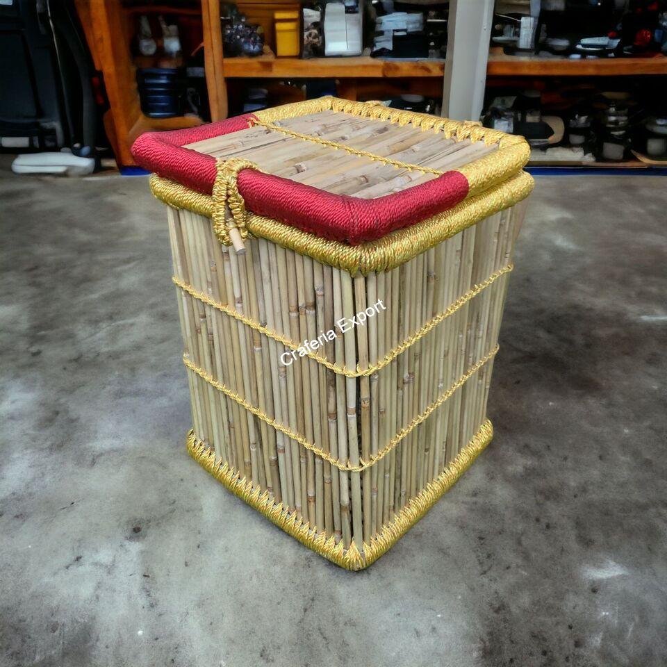 Eco-friendly Bamboo Laundry Basket Wicker Handmade utility Basket - Image 7