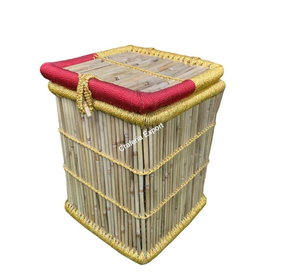 Eco-friendly Bamboo Laundry Basket Wicker Handmade utility Basket - Image 6