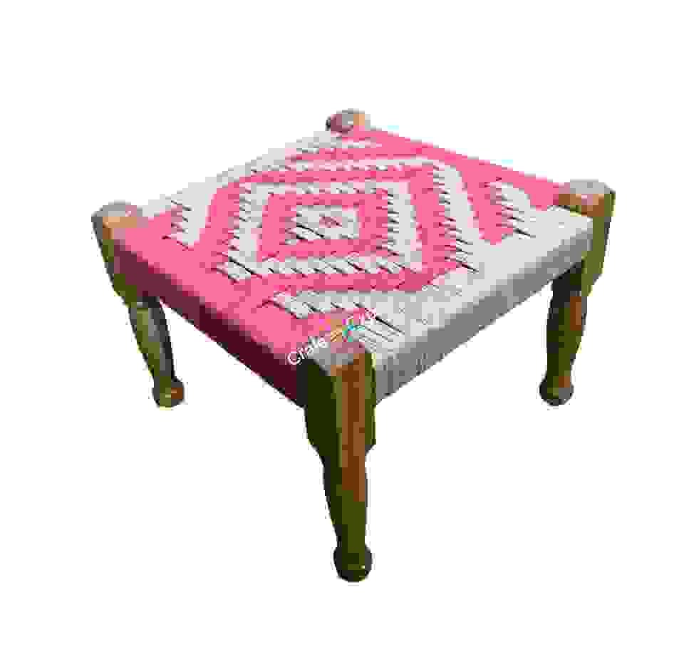 Modern design handwoven pidha small bench stool | wooden pidha stools - Image 3