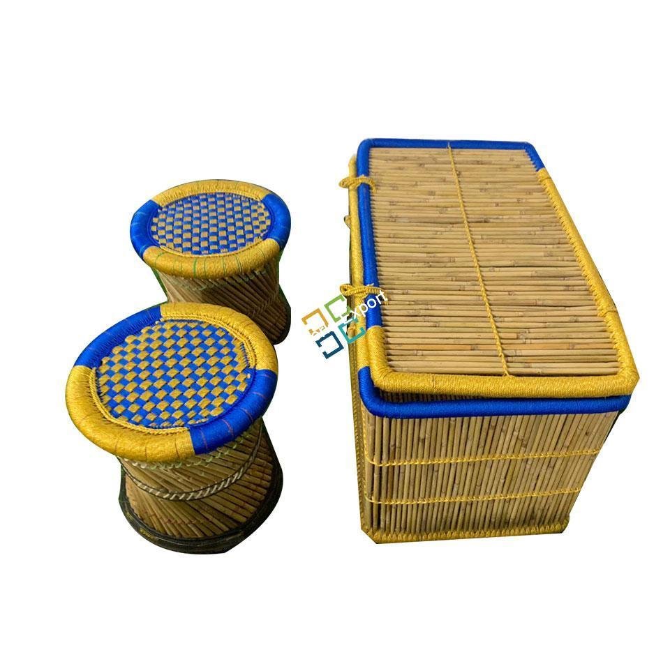 Trendy Bamboo Mudha for Indoor/Outdoor Living Area (Set of 3)
