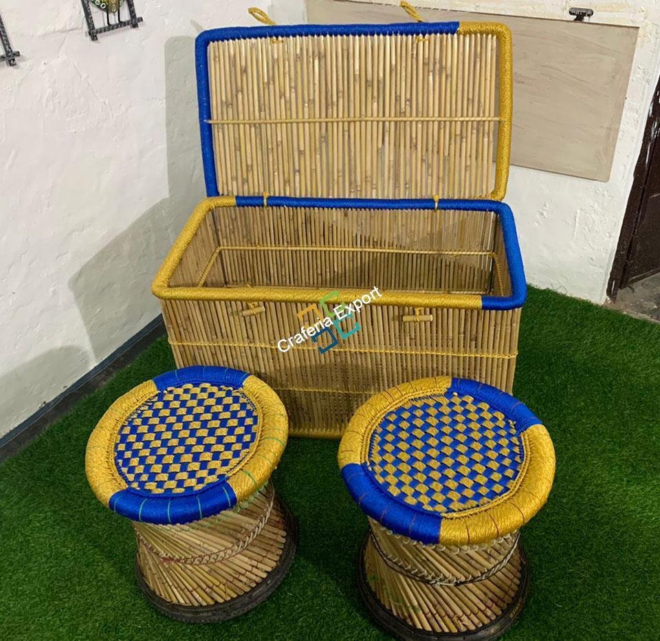 Trendy Bamboo Mudha for Indoor/Outdoor Living Area (Set of 3) - Image 5