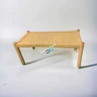 Wooden Seating Bench Handwoven | Small Charpai Bench khatola for Indoor/Garden/Terrace