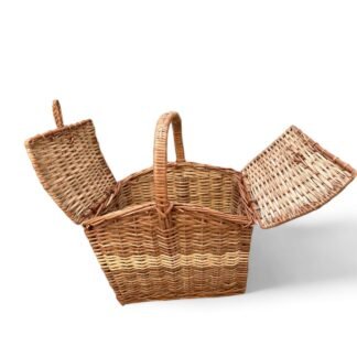 Rattan Picnic Basket | Cane Picnic Handle Basket Multi-purpose Gift Hamper Baskets