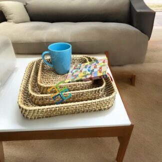 Rattan Cane Tray / Wicker Serving Tray / Multipurpose Storage Bamboo Tray for Decor Interior Home /Cafe /Restaurants