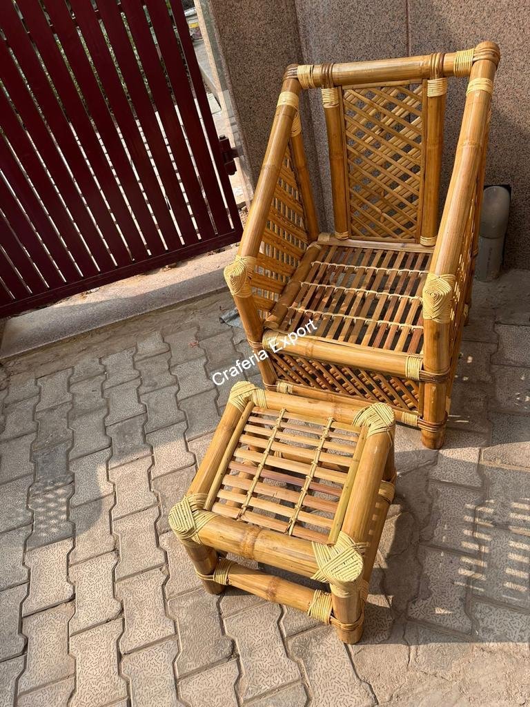 Eco-friendly Bamboo Chair table sofa furniture set for living room, café, restaurant, office- natural brown color - Image 7