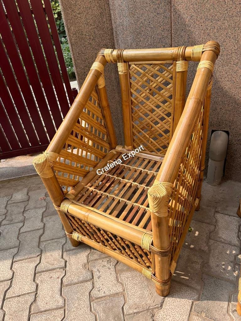 Eco-friendly Bamboo Chair table sofa furniture set for living room, café, restaurant, office- natural brown color - Image 5