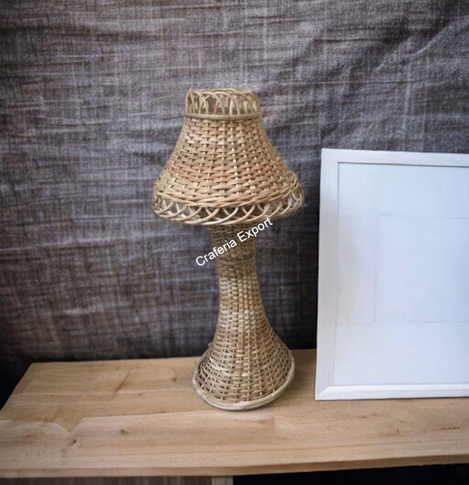 Rattan cane Table Lamp shade for living room, office, cafe, study table, restaurants & bar