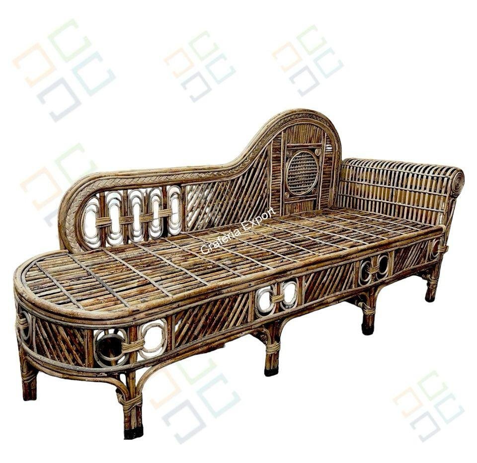 Cane Bamboo Couch Three Seater Sofa | Cane Diwan Sofa Setter for Office /Cafe/ Living room - Image 2
